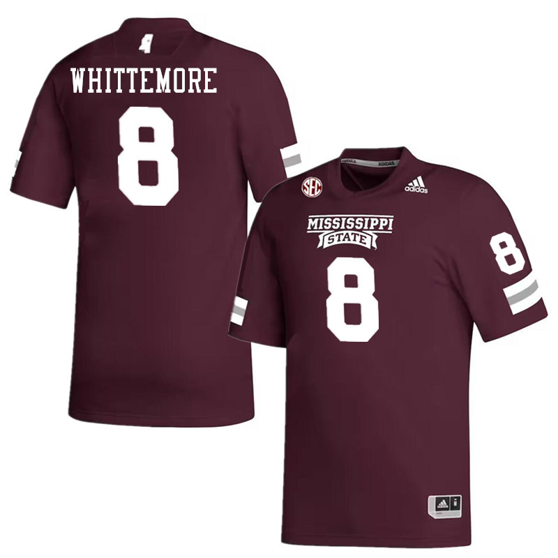 Men #8 Creed Whittemore Mississippi State Bulldogs College Football Jerseys Stitched-Maroon